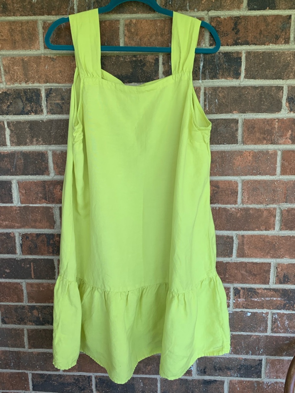 LOFT Bright Lime Green Linen-Blend Top Dress